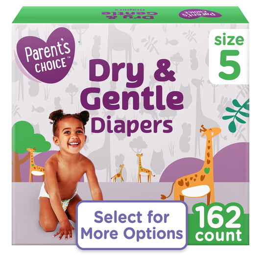 Parent's Choice Dry & Gentle Diapers Size 5, 162 Count (Select for More Options)