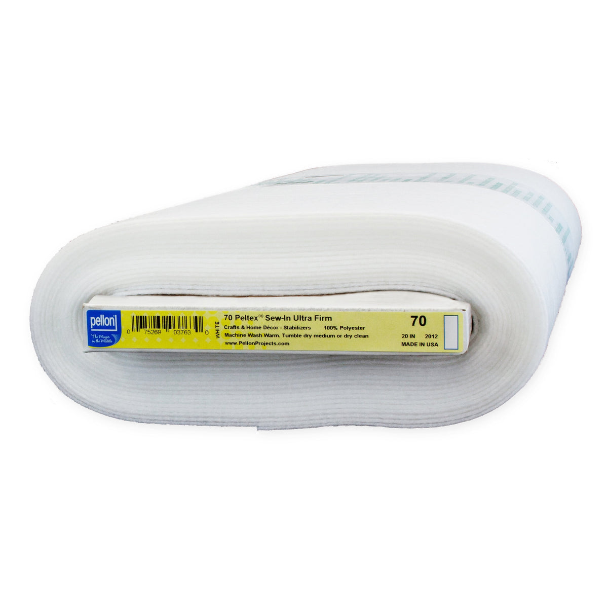 Pellon 70 Peltex Sew-in Fabric Stabilizer, White 20" x 10 Yards by the Bolt
