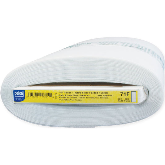 Pellon 71F Peltex Fabric Interfacing, White, 20" x 10 Yards by the Bolt