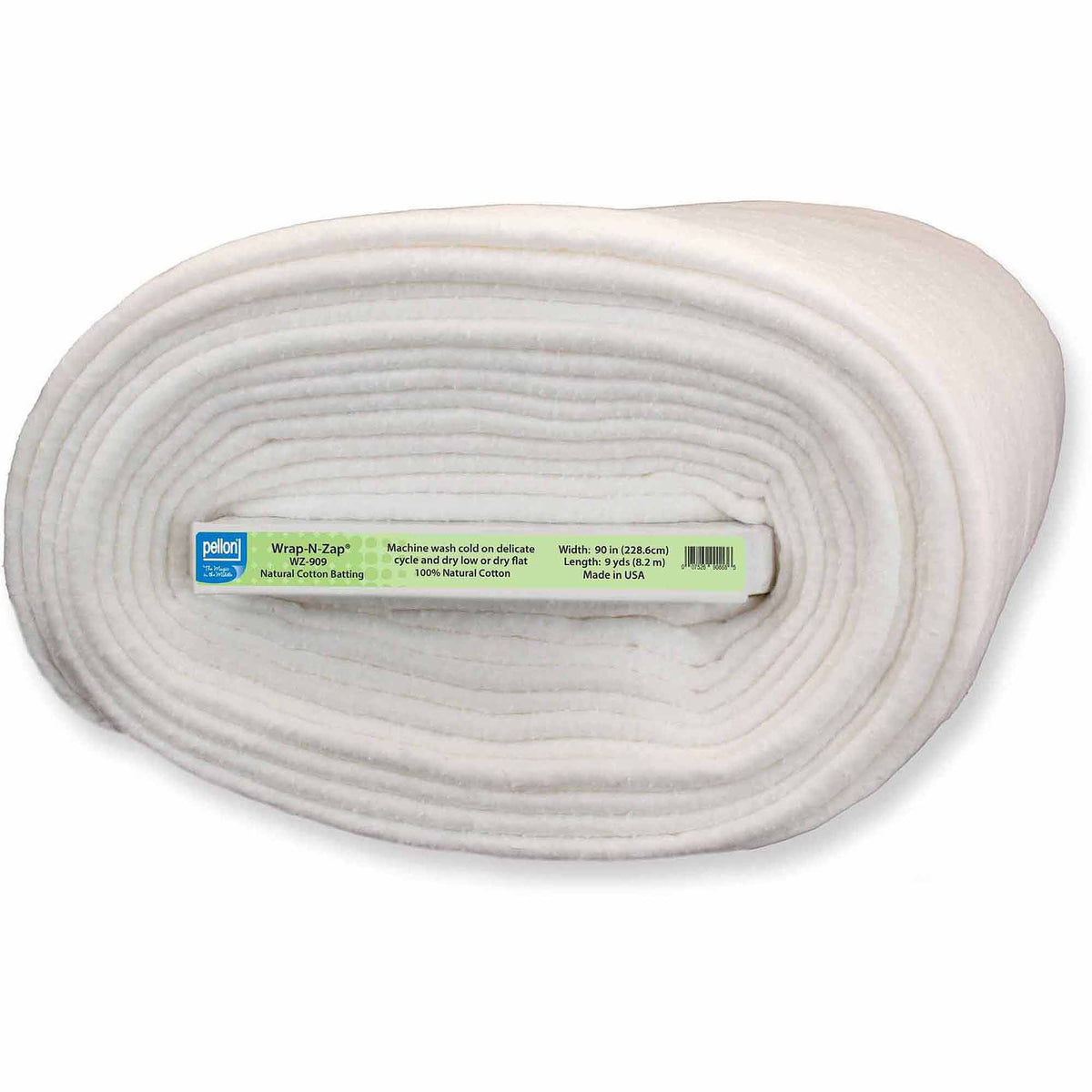 Pellon Wrap-N-Zap Cotton Quilting Batting, off-White. 90" x 9 Yards by the Bolt