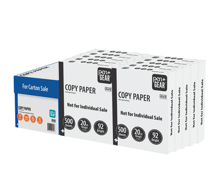 Pen+Gear Copy Paper, 8.5" x 11", 92 Bright White, 20 lb., 10 Ream Case (5,000 Sheets)