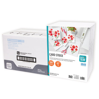 Pen+Gear White Card Stock, 8.5 x 11 in, 67 lb/147 gsm, 800 Sheets
