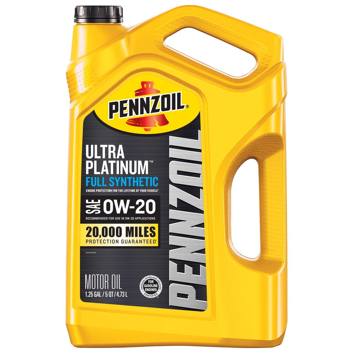 Pennzoil Ultra Platinum Full Synthetic 0W-20 Motor Oil, 5 Quart
