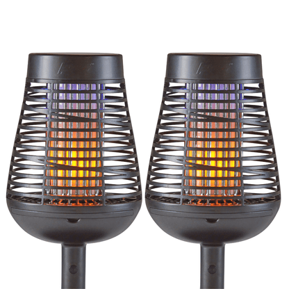 PIC Solar Insect Killer Torch with LED Flame Effect, Black Torch, Area Bug Zapper