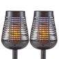 PIC Solar Insect Killer Torch with LED Flame Effect, Black Torch, Area Bug Zapper
