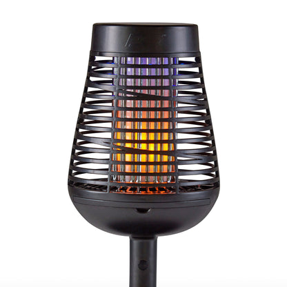 PIC Solar Insect Killer Torch with LED Flame Effect, Black Torch, Area Bug Zapper