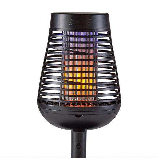 PIC Solar Insect Killer Torch with LED Flame Effect, Black Torch, Area Bug Zapper
