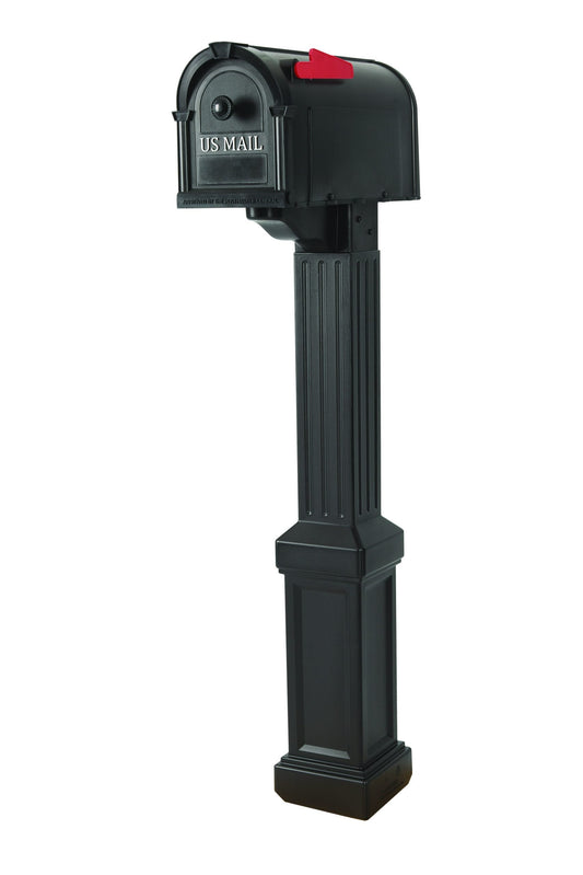 Postal Pro Piedmont Black Plastic Mailbox and Post Kit