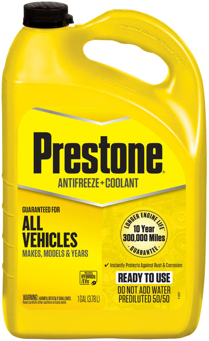 (2 pack) Prestone® Universal Antifreeze + Coolant, 50/50 Prediluted, Extended Life, All Vehicles, 1 Gallon