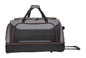 Protege 30 in Rolling Drop-Bottom Carry On Duffel Bag for Travel, Black and Gray