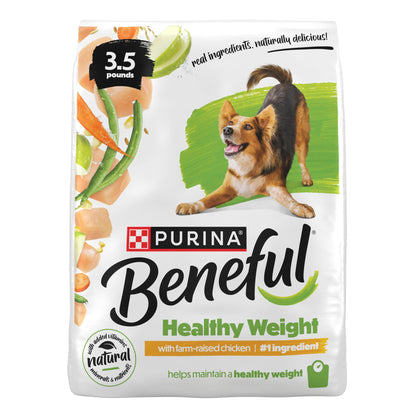 Purina Beneful Healthy Weight with Farm-Raised Chicken Natural Dog Food Dry Formula with Added Vitamins, Minerals and Nutrients, 36 lb Bag