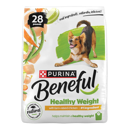 Purina Beneful Healthy Weight with Farm-Raised Chicken Natural Dog Food Dry Formula with Added Vitamins, Minerals and Nutrients, 36 lb Bag