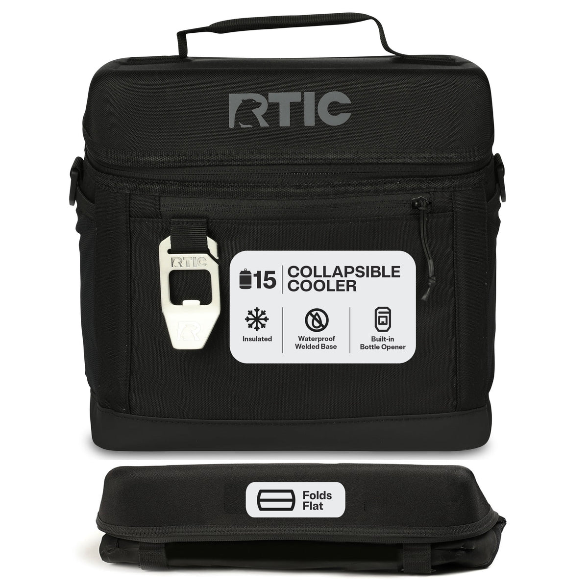 RTIC 15-Can, 16 Qt, Collapsible Soft Cooler with Bottle Opener, Olive