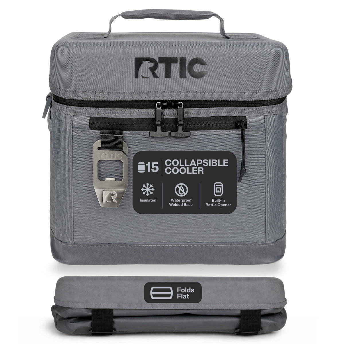 RTIC 15-Can, 16 Qt, Collapsible Soft Cooler with Bottle Opener, Olive