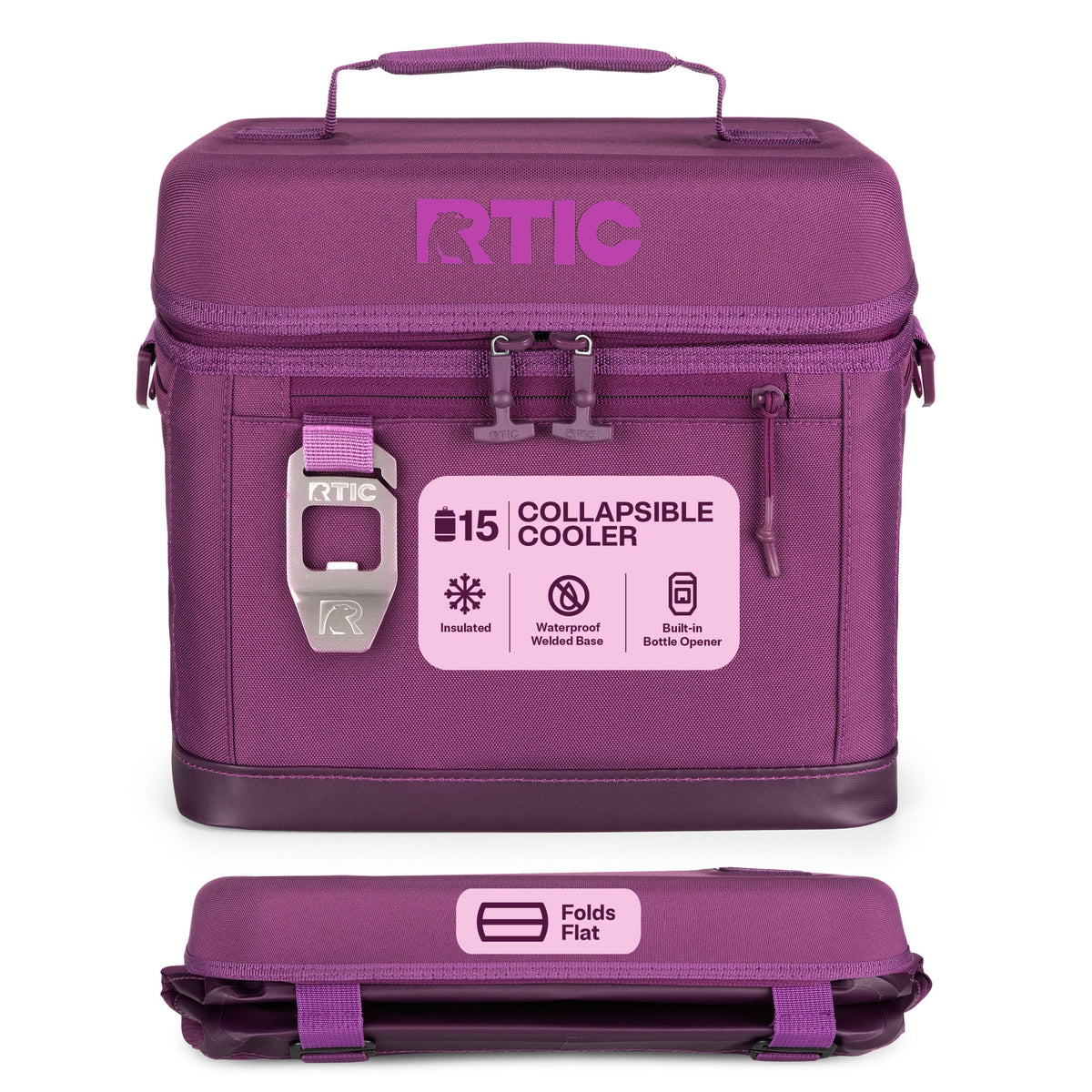 RTIC 15-Can, 16 Qt, Collapsible Soft Cooler with Bottle Opener, Olive