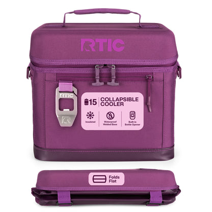 RTIC 15-Can, 16 Qt, Collapsible Soft Cooler with Bottle Opener, Olive