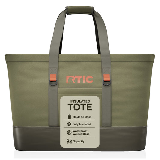 RTIC 58-Can, 35 Ltr, Insulated Tote Bag, Cooler Bag with Leak-Free Interior, Olive
