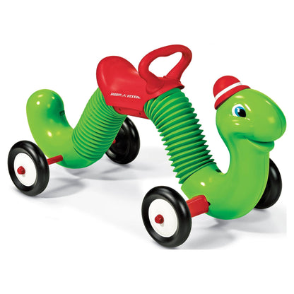 Radio Flyer Inchworm - Classic Bounce and Go Toddler Ride-On Toy, Green Inchworm Character with Maximum Load Capacity of 50lbs