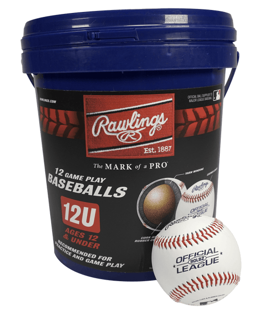 Rawlings | Official League ROLB2 Youth Practice Baseball | 12U | Bucket | 12 Count