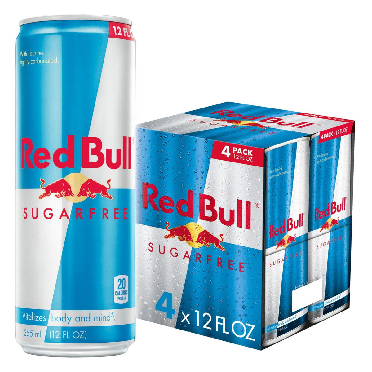 Red Bull Sugarfree Energy Drink, 20 fl. oz., Pack of 12 Cans, 189mg Caffeine, Taurine & B Vitamins