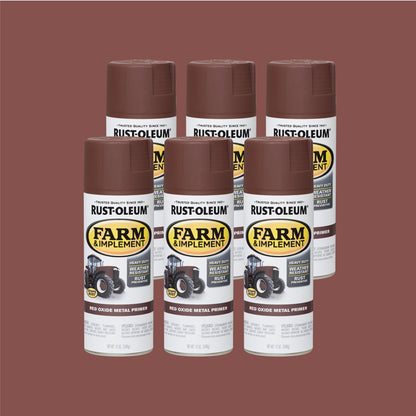 (6 pack) Black, Rust-Oleum Specialty Farm & Implement Gloss Spray Paint-280123, 12 oz