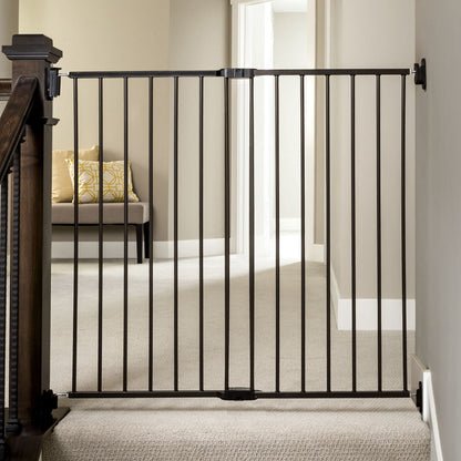 Regalo 2-in-1 Extra Tall Easy Swing Stairway and Hallway Walk Through Baby Gate, White, 38 Inch