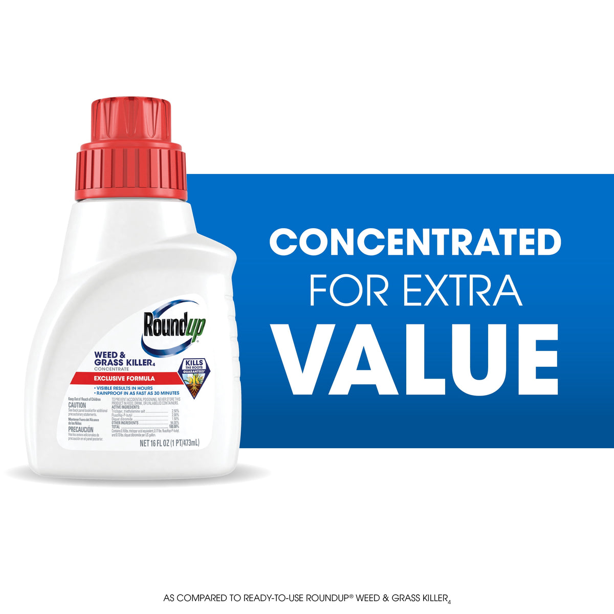 Roundup Weed & Grass Killer₄ Concentrate, Use In Flower Beds and other areas of your yard, 64 fl.oz.