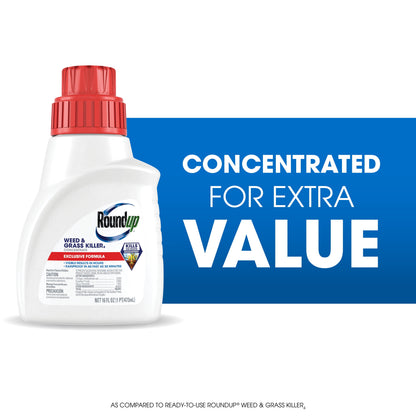 Roundup Weed & Grass Killer₄ Concentrate, Use In Flower Beds and other areas of your yard, 64 fl.oz.