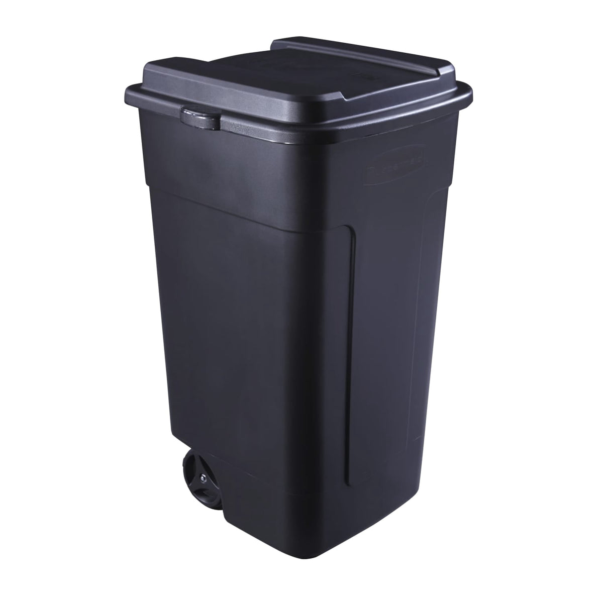 Rubbermaid 50 gal Roughneck Wheeled Plastic Garage Trash Can, Black
