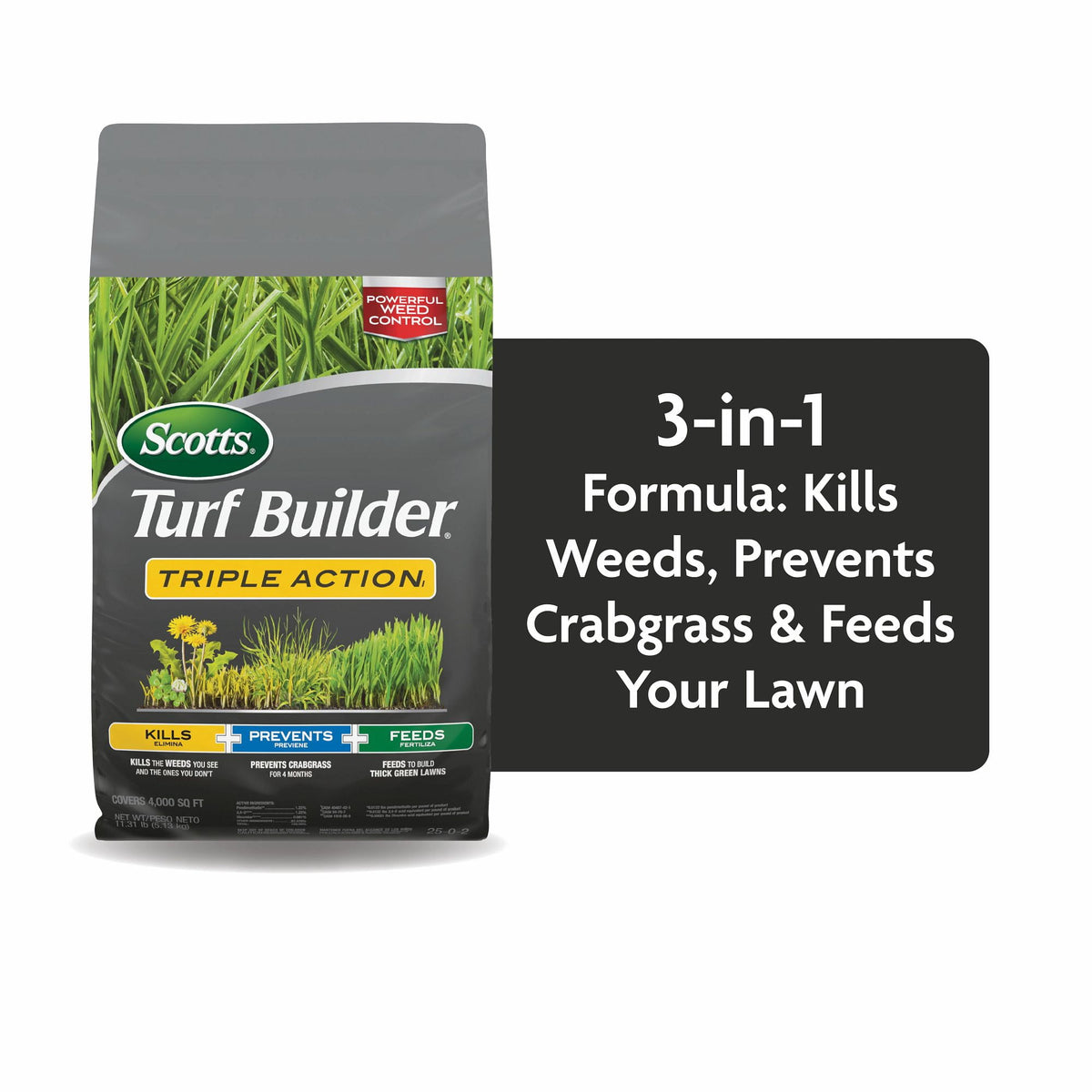 Scotts Turf Builder Triple Action1, 11.31 lbs., 4,000 sq. ft.