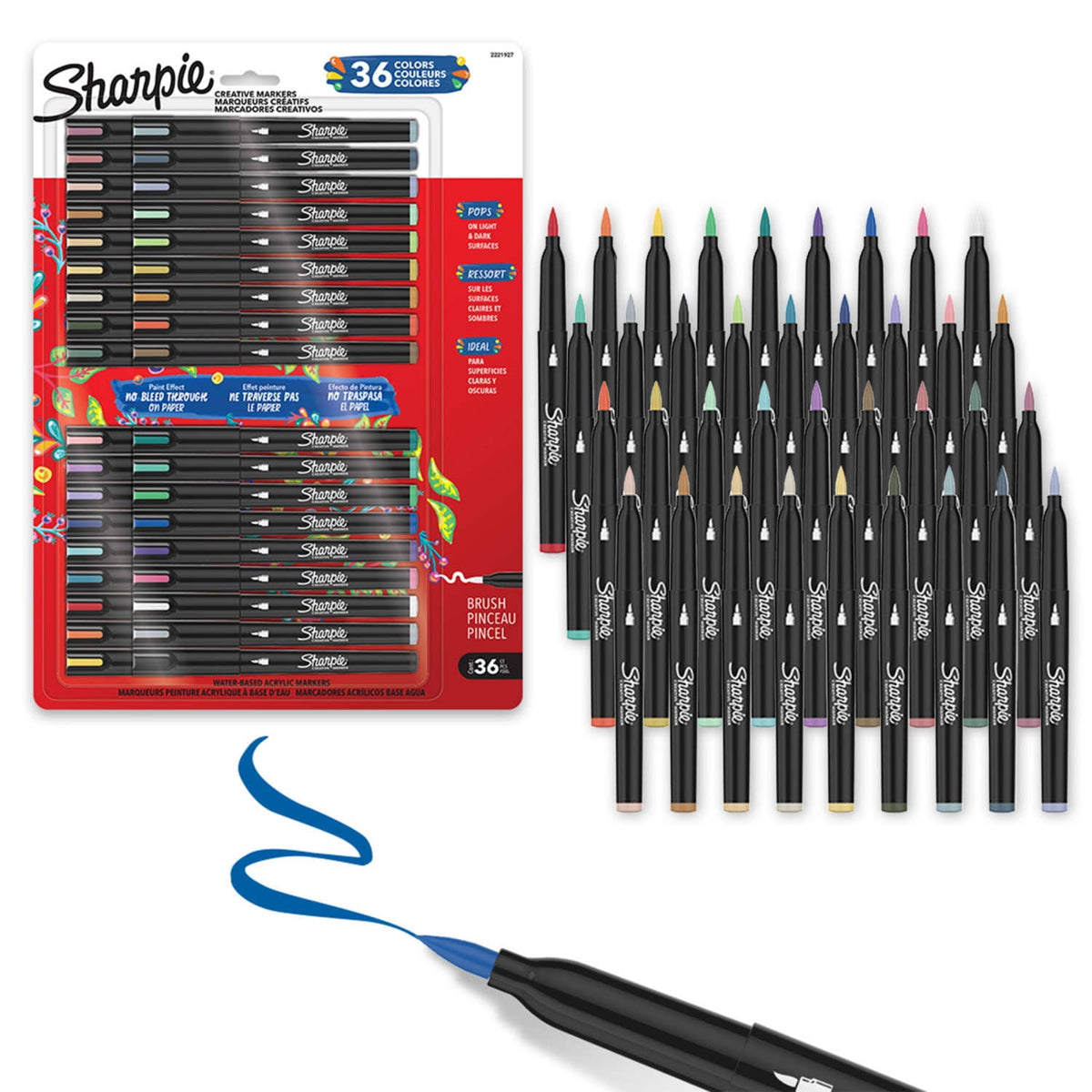 Sharpie Creative Markers Variety Pack, Water-Based Acrylic Paint Markers, Bullet Tip, Assorted, 36 Count