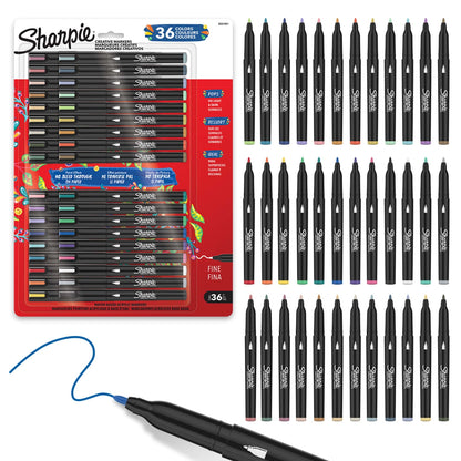 Sharpie Creative Markers Variety Pack, Water-Based Acrylic Paint Markers, Bullet Tip, Assorted, 36 Count