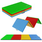 Signature Fitness 4ft x 8ft x 2in Folding Gymnastics Mat, 4-Panel Exercise Mat with Handles, PVC Leather + EPE Foam, Multiple Colors