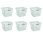 Sterilite Small 1.5 Bushel Square Plastic Laundry Basket with 2 Comfort Grip Handles, Mint, 6 Pack