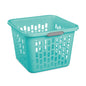 Sterilite Small 1.5 Bushel Square Plastic Laundry Basket with 2 Comfort Grip Handles, Mint, 6 Pack