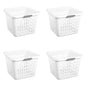 Sterilite Small 1.5 Bushel Square Plastic Laundry Basket with 2 Comfort Grip Handles, White, 6 Pack
