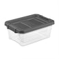Sterilite Small Storage Bin, 30 Quart Clear Plastic Storage Container with Latch Lid, Dark Gray, Pack of 6