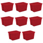 Sterilite Large Storage Bin, 18 Gallon Durable Plastic Storage Tote with Snap-On Lid, Gray, 8 pack