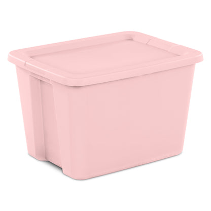 Sterilite Large Storage Bin, 18 Gallon Durable Plastic Storage Tote with Snap-On Lid, Gray, 8 pack