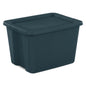 Sterilite Large Storage Bin, 18 Gallon Durable Plastic Storage Tote with Snap-On Lid, Gray, 8 pack