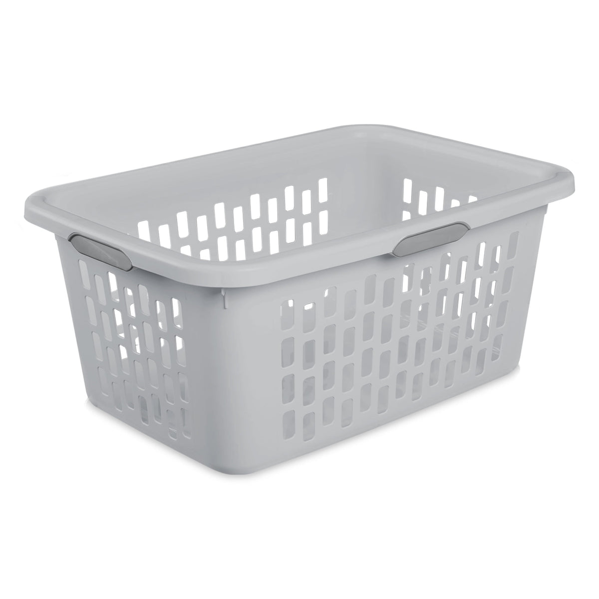 Sterilite Large 2 Bushel Plastic Laundry Basket with 4 Comfort Grip Handles, White, 6 Pack