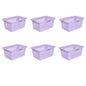 Sterilite Large 2 Bushel Plastic Laundry Basket with 4 Comfort Grip Handles, White, 6 Pack