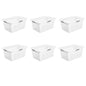 Sterilite Large 2 Bushel Plastic Laundry Basket with 4 Comfort Grip Handles, White, 6 Pack