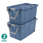 Sterilite Extra-Large Wheeled Industrial Storage Bin, 40 Gallon Durable Plastic Storage Tote with Latching Lid and Pull Handle, Black, 2 Pack
