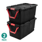 Sterilite Extra-Large Wheeled Industrial Storage Bin, 40 Gallon Durable Plastic Storage Tote with Latching Lid and Pull Handle, Dark Gray, 2 Pack