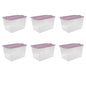 Sterilite Large Latching Storage Bin, 66 Quart Clear Plastic Storage Container with Latch Lid, Green Sage, 6 Pack