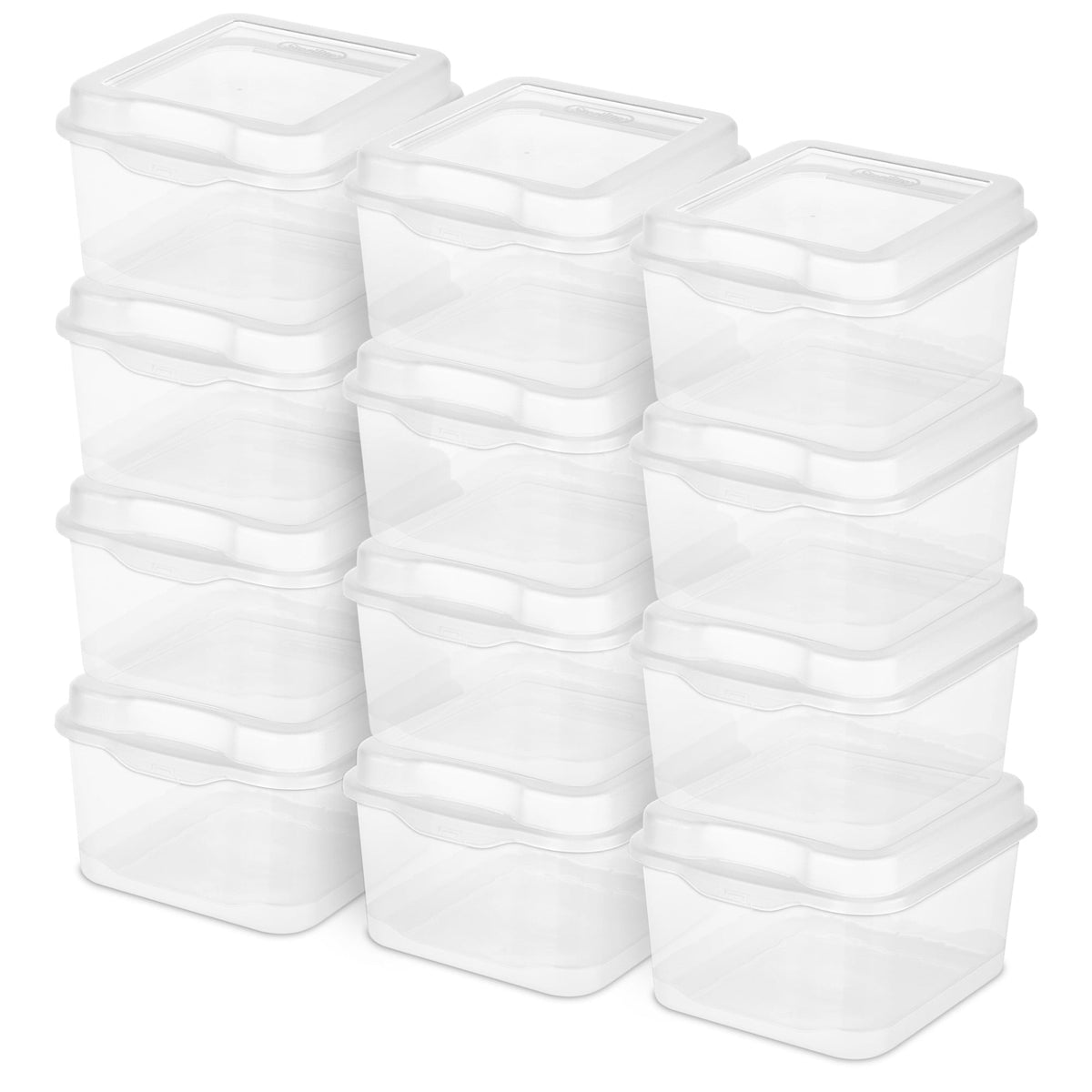 Sterilite Plastic FlipTop Storage Box Container with Latching Lid (12 Pack)
