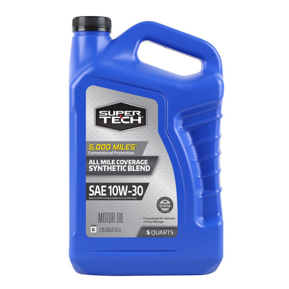 (2 pack) Super Tech All Mileage Synthetic Blend Motor Oil SAE 10W-30, 5 Quarts