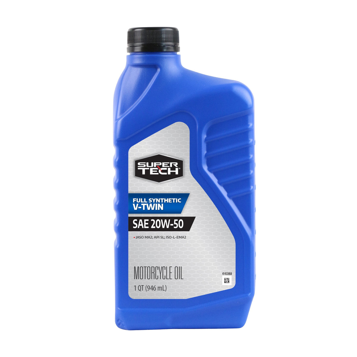 (4 pack) Super Tech Full Synthetic V-Twin Motorcycle Oil, SAE 20W-50, 1 Quart