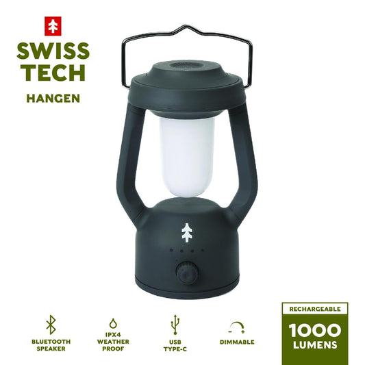 Swiss Tech Hangen Bluetooth Speaker and 1000 Lumen LED Lantern